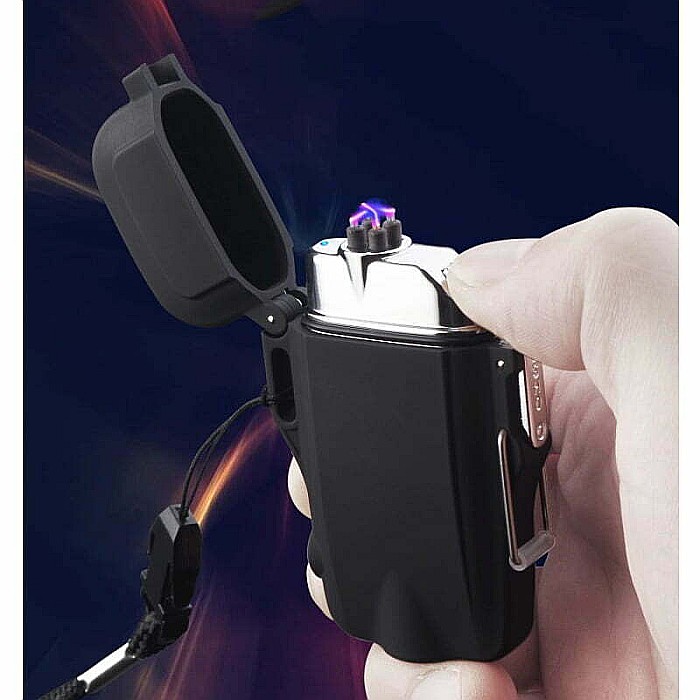 Bricheta MBrands Army electronica/electrica, Rezistenta la apa, DUBLU ARC, Fara Gaz ,incarcare USB, cu lanterna, [8]