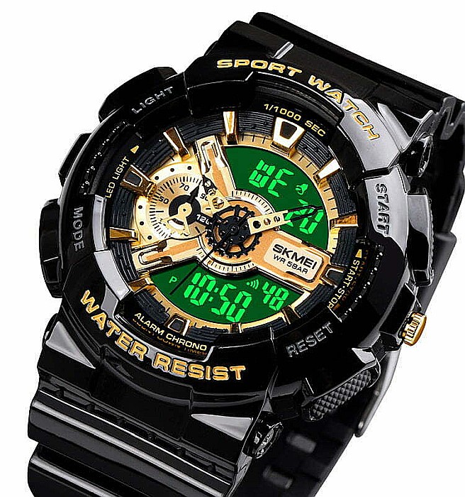 Ceas Army SKMEI 1688 Dual Time analog si digital, Inot, Cronograf , barbatesc [3]