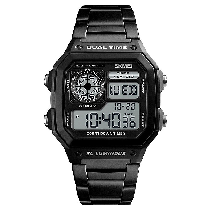 Ceas barbatesc SKMEI 1335 digital Quartz bratara inox [7]