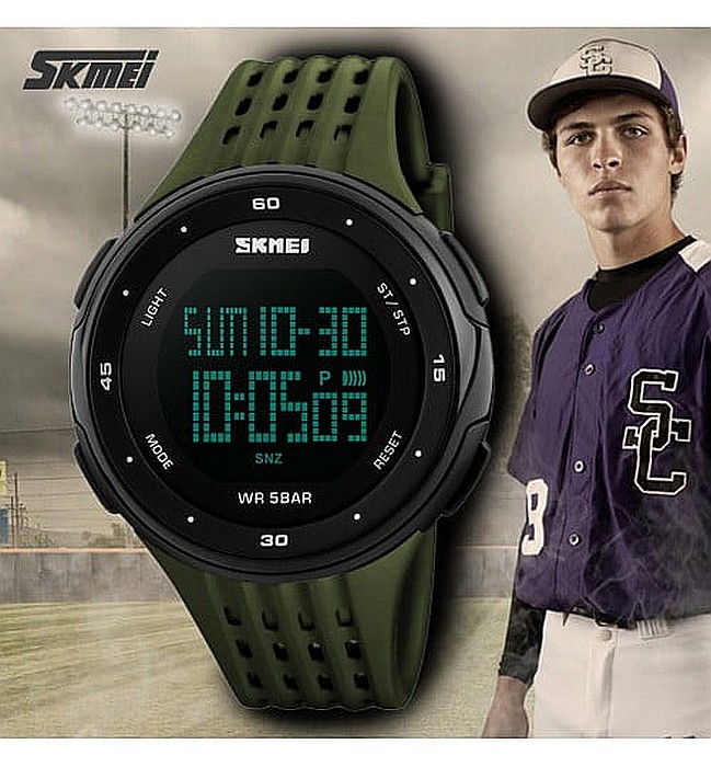 Ceas barbatesc SKMEI army green digital Quartz waterproof pentru inot [2]