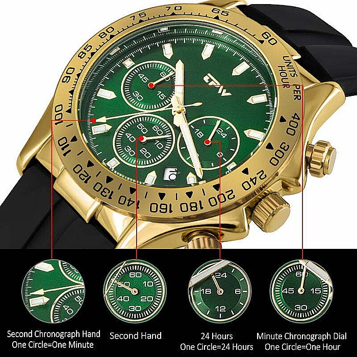 Ceas de barbati MBrands chronograf , afisaj data , mecanism japonez quartz [9]
