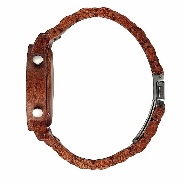 Ceas de barbati Shifenmei din lemn, curea din lemn, digital, cronograf, pedometru, Quartz [4]