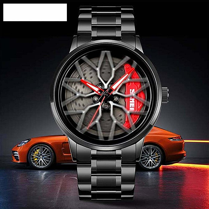 Ceas de barbati Skmei 1990, curea inox, cadran rotativ 360° Spinner [6]