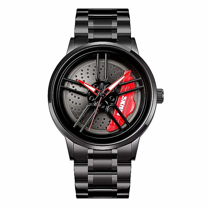 Ceas de barbati Skmei 1990, curea inox, cadran rotativ 360° Spinner [3]