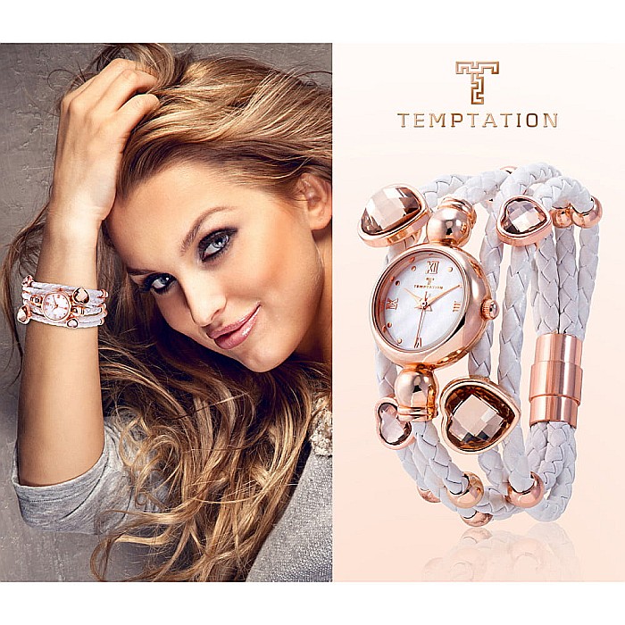 Ceas de dama cu bratari Temptation Alb-Roz gold [3]