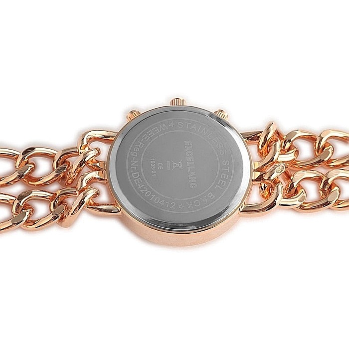 Ceas de dama Excellanc , curea zale, roz gold [3]