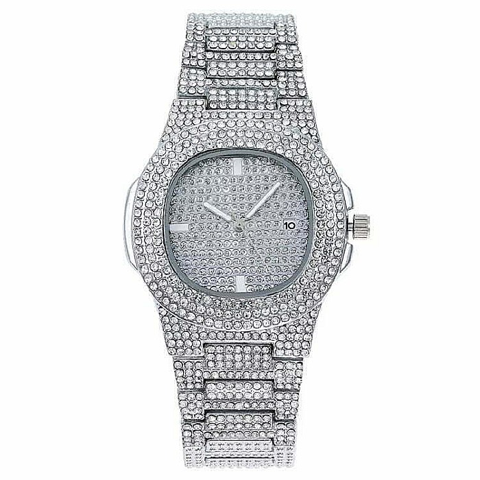 Ceas Unisex Mbrands cu cristale, quartz, curea inox, indici fosforescenti, data [2]