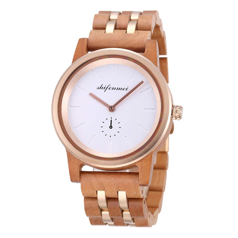 Ceasuri de cuplu MBrands din lemn, curea din lemn, mecanism quartz Miyota 2035 [5]