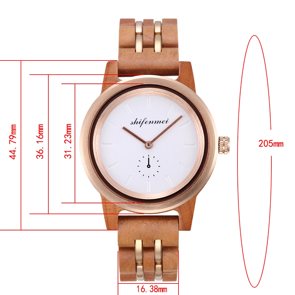 Ceasuri de cuplu MBrands din lemn, curea din lemn, mecanism quartz Miyota 2035 [6]