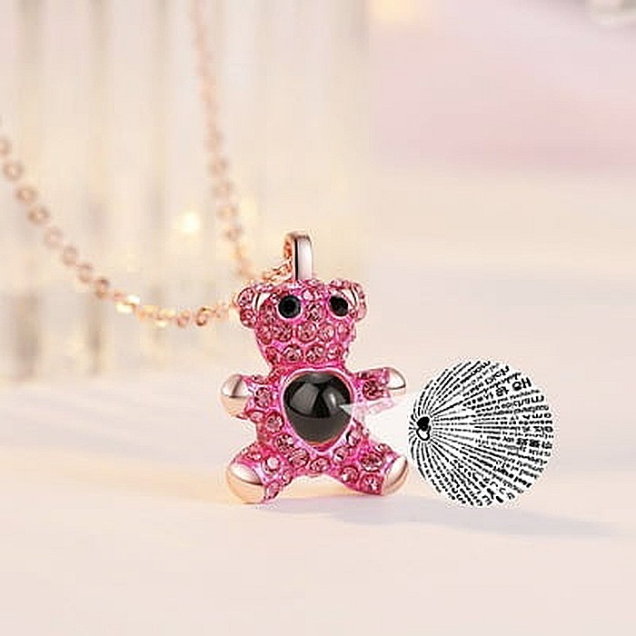 Colier cu proiectie MBrands in forma de ursulet care proiecteaza cuvantul " Te Iubesc" in 100 de limbi [3]