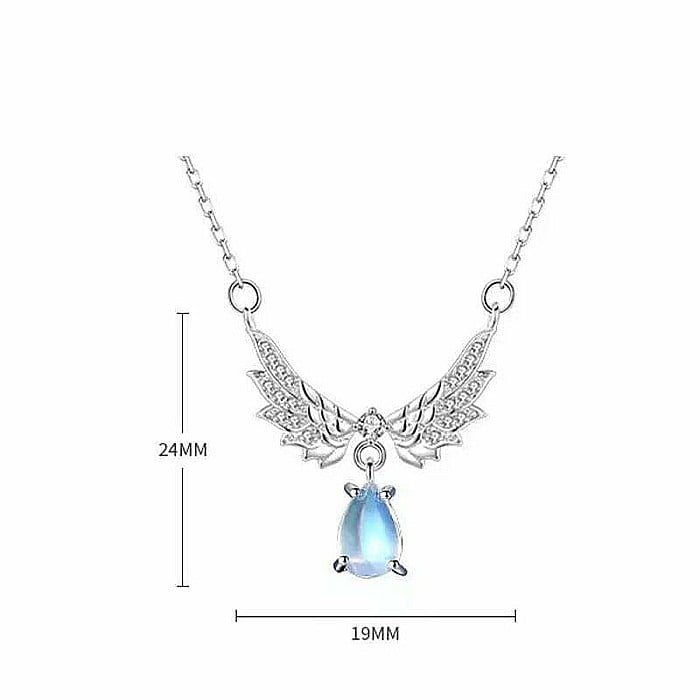 Colier din argint 925 MBrands de dama cu pandantiv in forma aripilor de inger cu cristal zirconiu [4]
