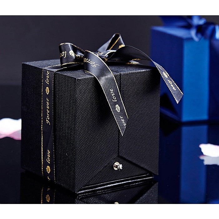 Colier MBrands, Cristal Austria, inima albastra, cutie trandafir [5]