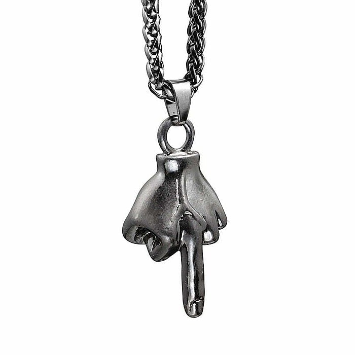 Colier MBrands , lant cu pandantiv in forma de mana ridicand degetul mijlociu [4]