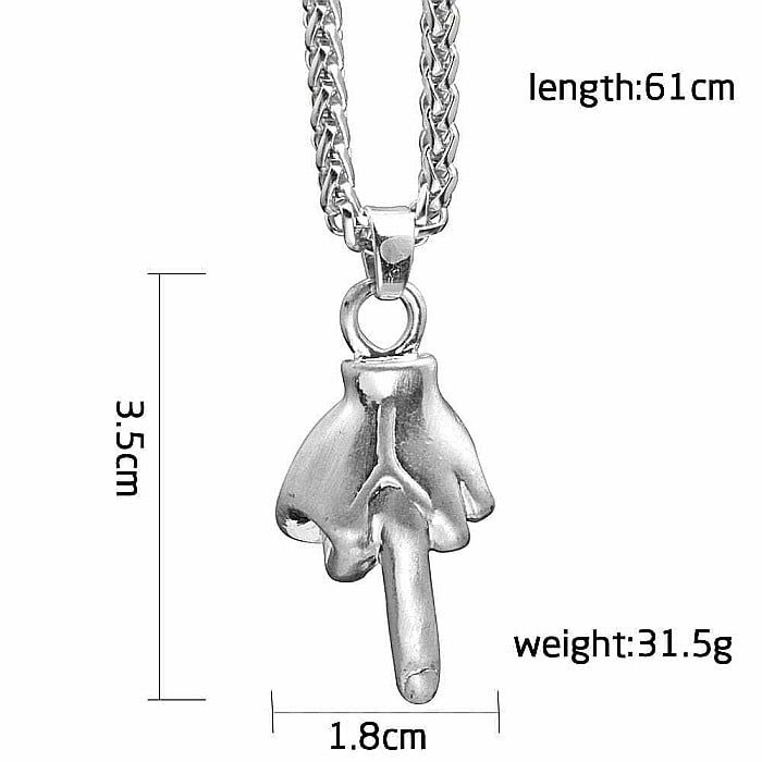 Colier MBrands , lant cu pandantiv in forma de mana ridicand degetul mijlociu [3]