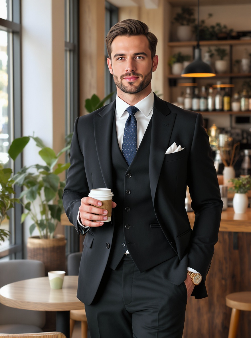 Costum barbati Mbrands cu 3 piese, inchidere 1 nasture [5]