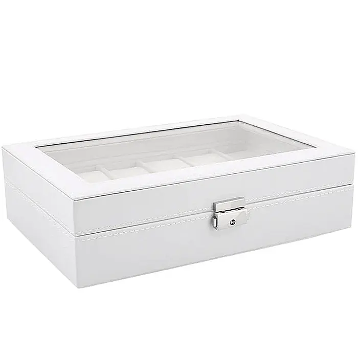 Cutie ceasuri,piele MBrands, cu 12 pernite , fereastra transparenta [6]