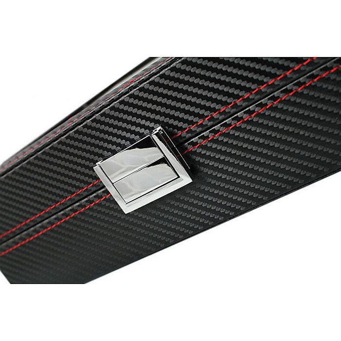 Cutie neagra pentru 10 ceasuri portabila MBrands, design carbon [2]