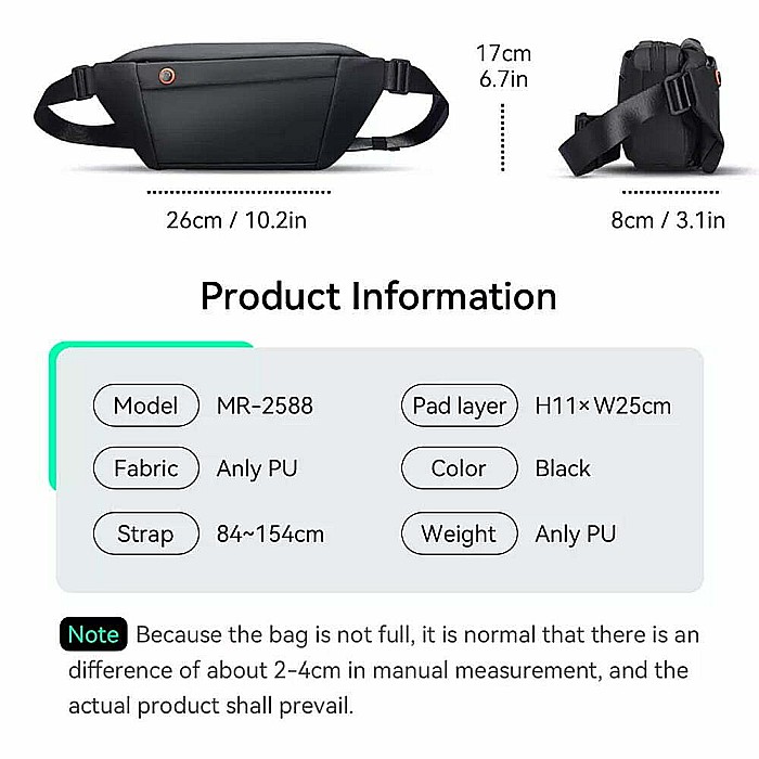 Geanta umar, borseta Mark Ryden Smart, display led, impermeabila, baterie inclusa, 26 x 17 x 8 cm [3]