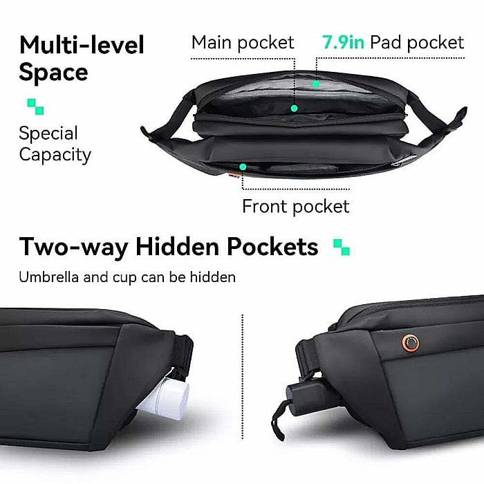 Geanta umar, borseta Mark Ryden Smart, display led, impermeabila, baterie inclusa, 26 x 17 x 8 cm [2]