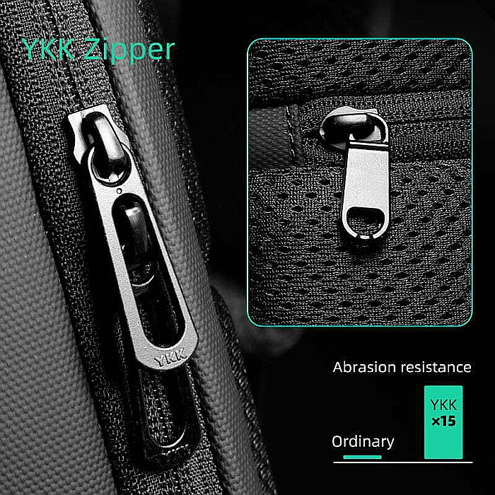 Geanta umar Smart Mark Ryden USB, impermeabila , buzunar pentru ipad 9.7 inch , negru , 32X20x12 cm [6]