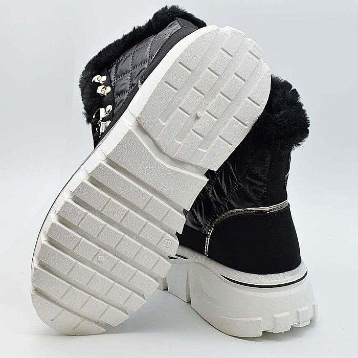 Ghete dama MBrands HI Tops, din material impermeabil lucios, imblaniti [4]