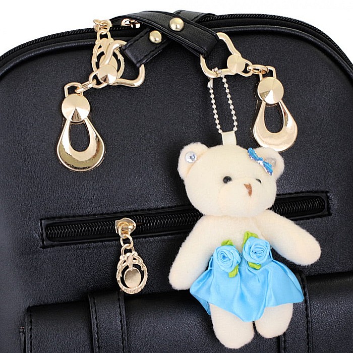 Ghiozdan de dama MBrands , din piele ecologica cu breloc ursulet [2]