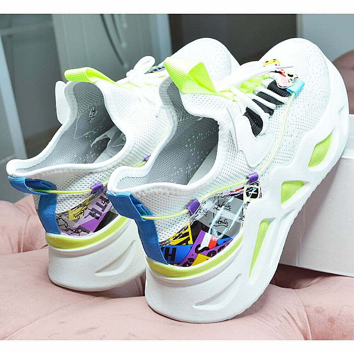 Pantofi sport MBrands barbati, talpa masiva, brant moale, alb [9]