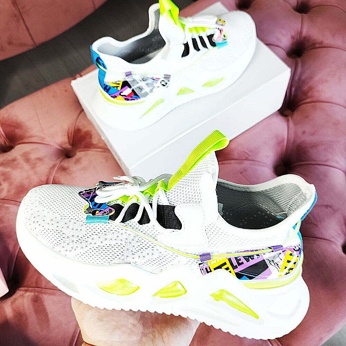 Pantofi sport MBrands barbati, talpa masiva, brant moale, alb [8]