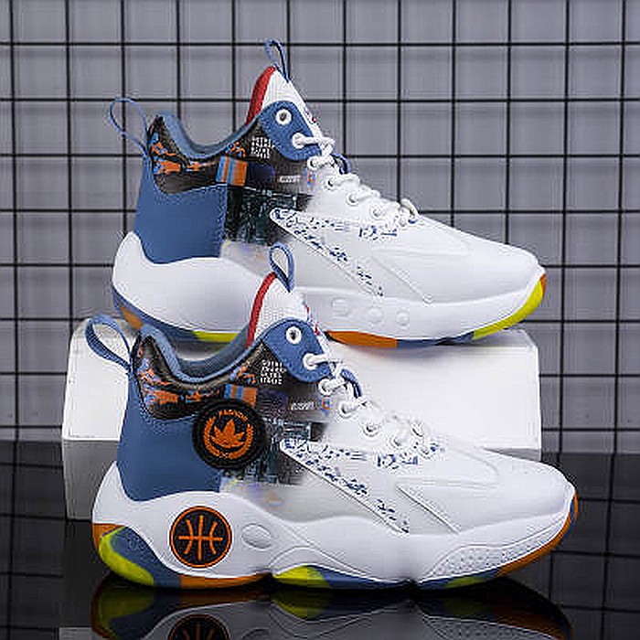 Pantofi sport pentru baschet MBrands, alb cu albastru [5]