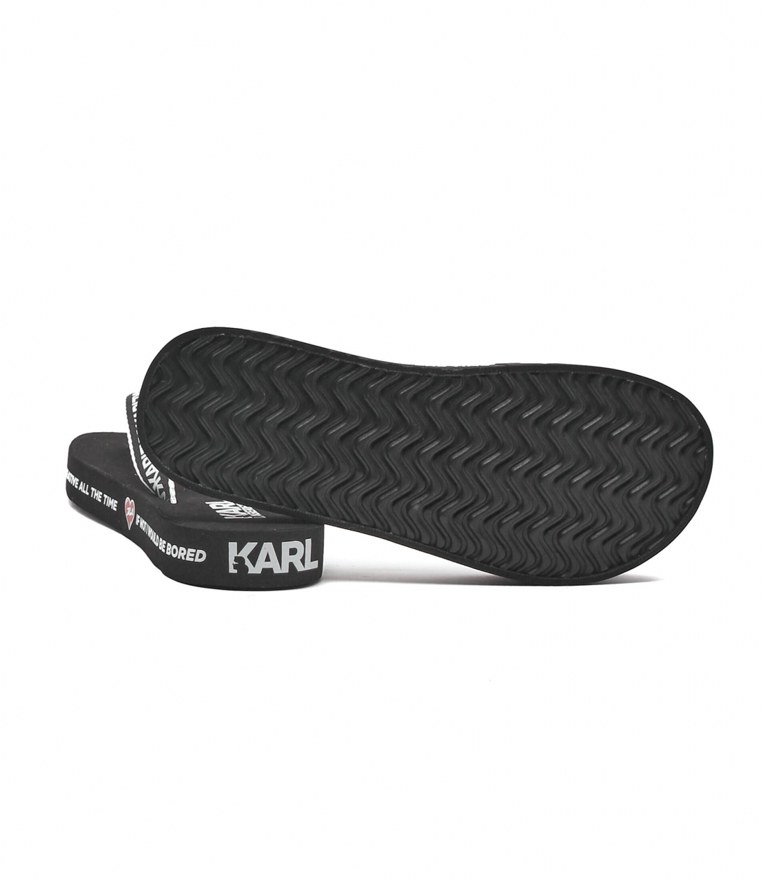 Slapi , papuci Karl Lagerfeld KOSTA Karnimal negru cu alb [3]