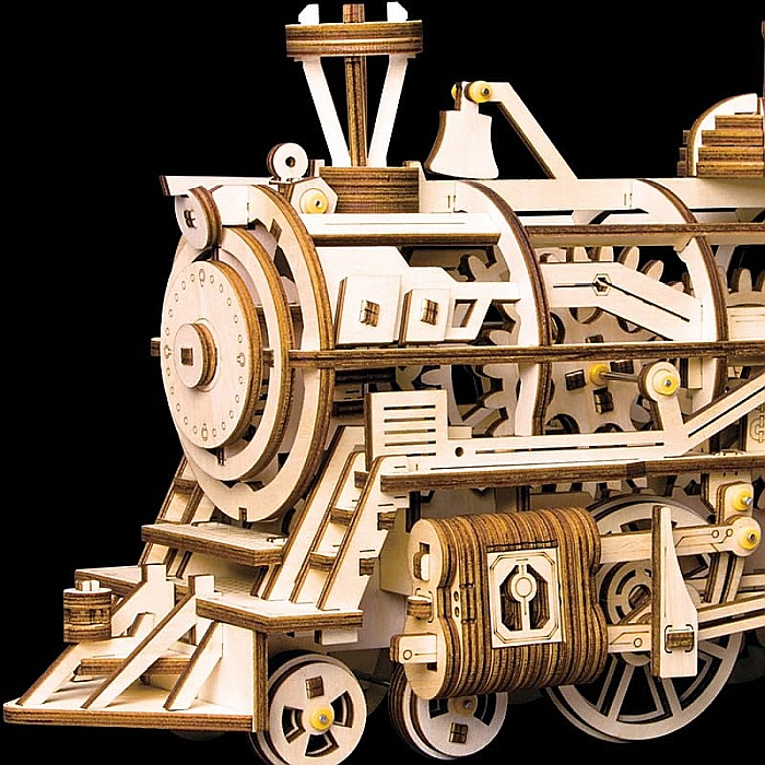 Puzzle mecanic 3D Locomotiva cu aburi UGEARS [2]