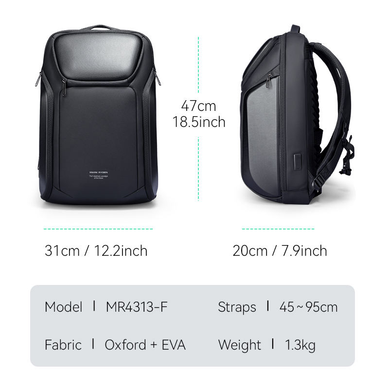Rucsac barbati Mark Ryden MR4313, laptop 17 inch, rezistent la apa 47x31x20 cm [3]