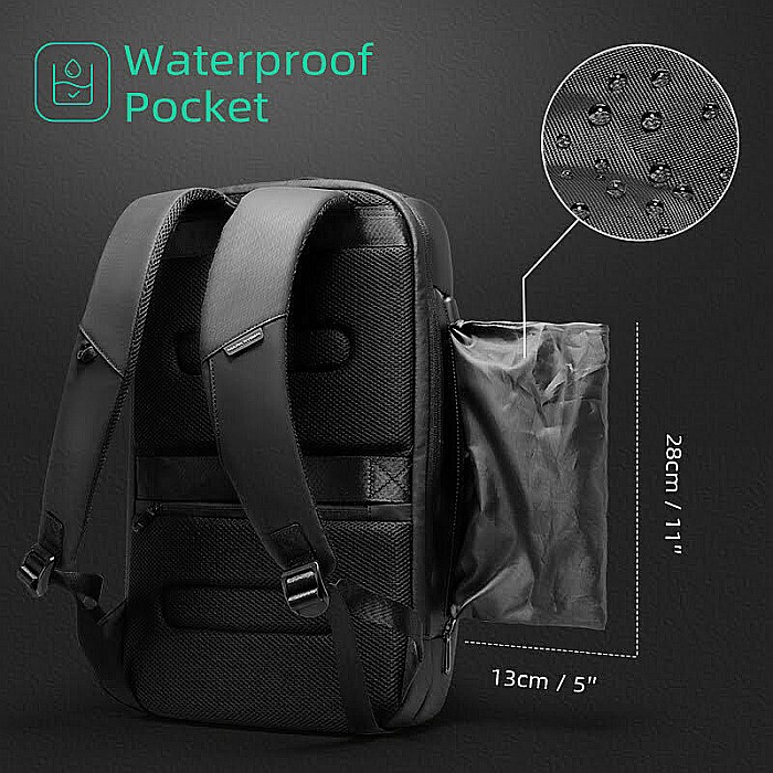 Rucsac barbati Mark Ryden Smart , Laptop de 15.6, full impermeabil, USB si micro USB, buzunar impermeabil si lacat [4]