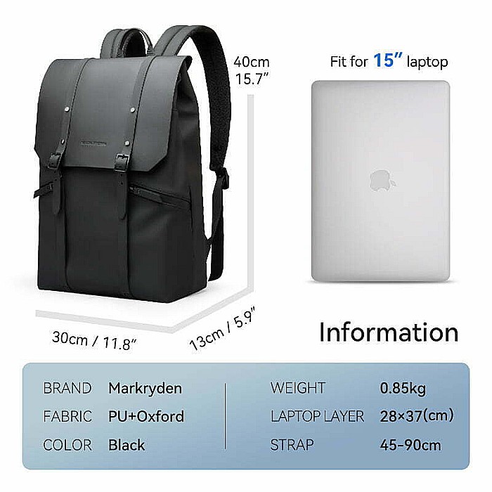 Rucsac barbati Mark Ryden vintage, impermeabil, laptop de 15 inch [2]