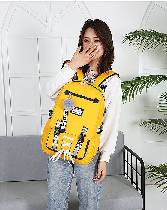 Rucsac, ghiozdan MBrands, Korean Style, waterproof, cu lacat antifurt, incarcare USB, spatiu casti [2]