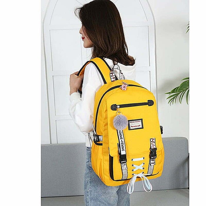 Rucsac, ghiozdan MBrands, Korean Style, waterproof, cu lacat antifurt, incarcare USB, spatiu casti [3]