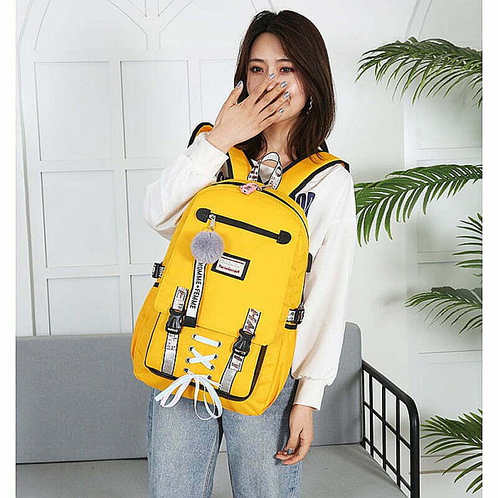 Rucsac, ghiozdan MBrands, Korean Style, waterproof, cu lacat antifurt, incarcare USB, spatiu casti [4]