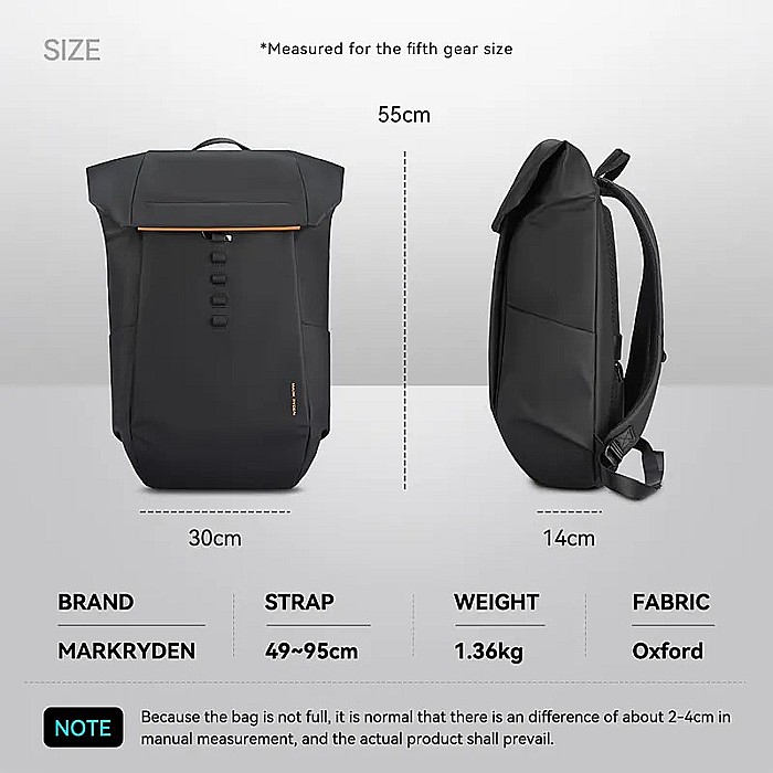 Rucsac Mark Ryden, rezistent la apa, compartiment laptop 17 , capacitate 24-28 L [3]