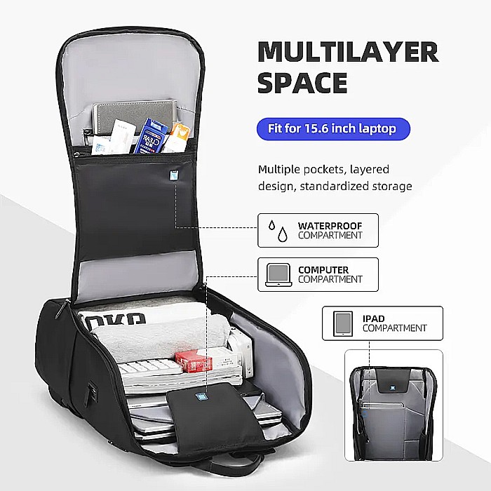 Rucsac Mark Ryden Smart, port USB, buzunar laptop 15.6, impermeabil, buzunar anti citire card [2]