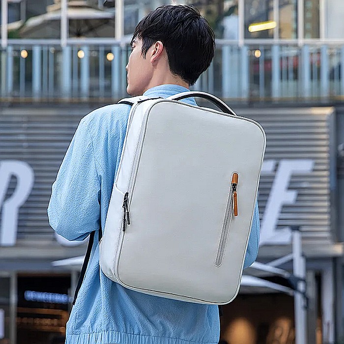 Rucsac Mark Ryden Smart, port USB, buzunar laptop 17.3, rezistent la apa, buzunar card protectie RFID, alb [5]