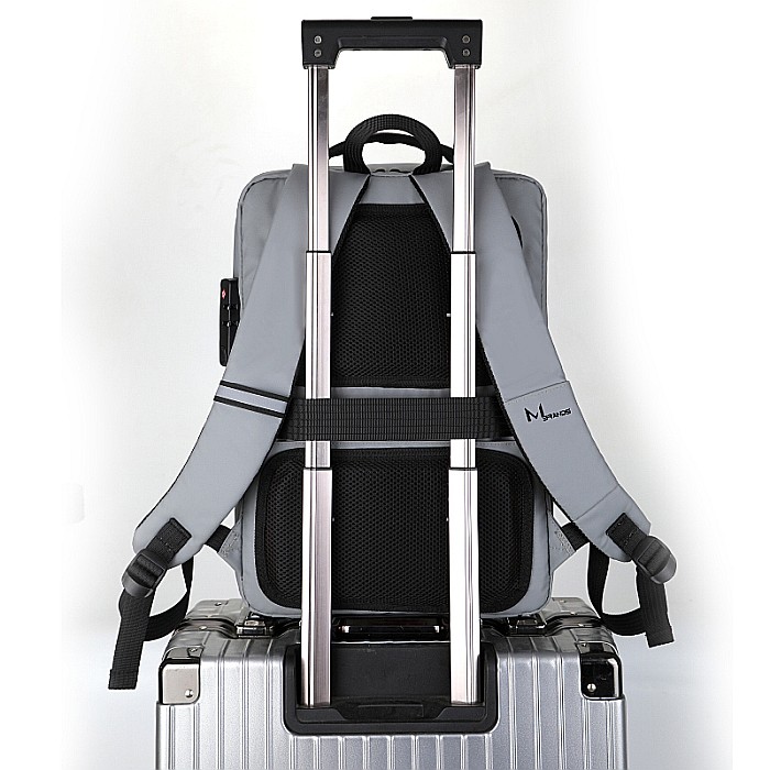 Rucsac MBrands 8009, port USB, buzunar laptop 15.6, impermeabil, hard shell, lacat TSA [3]