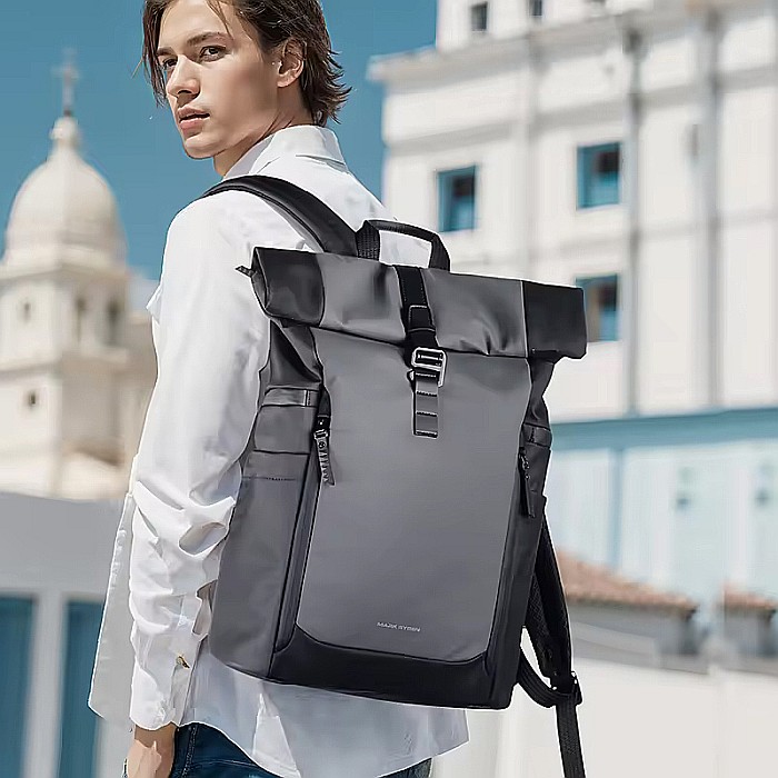 Rucsac usor Mark Ryden Smart , Laptop de 17.3, rezist la apa, 40 x 30 x 13 cm, gri [2]