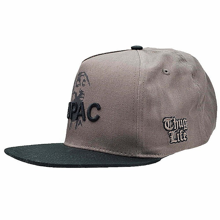 Sapca rapper MBrands, cozoroc drept, model 2PAC, gri, thug life [6]
