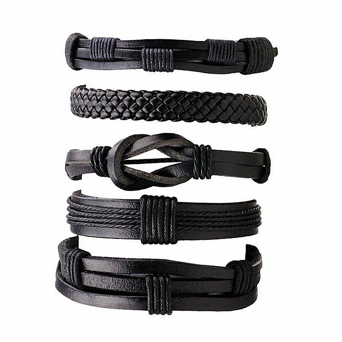 Set bratari cu multiple straturi MBrands pentru barbati, din piele naturala [4]