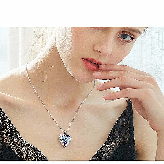 Colier MBrands, Cristal Austria, forma inima, cutie trandafir [3]