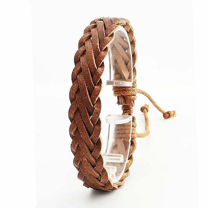 Set de barbati MBrands  ceas quartz cu data, curea din piele si bratara din piele [6]