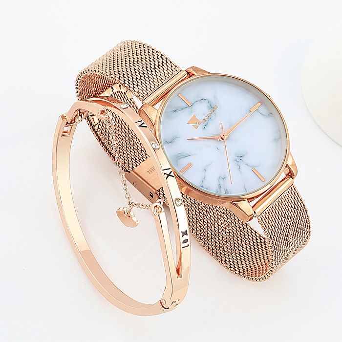 Set Mbrands de dama ceas quartz si bratara in forma de inima [3]