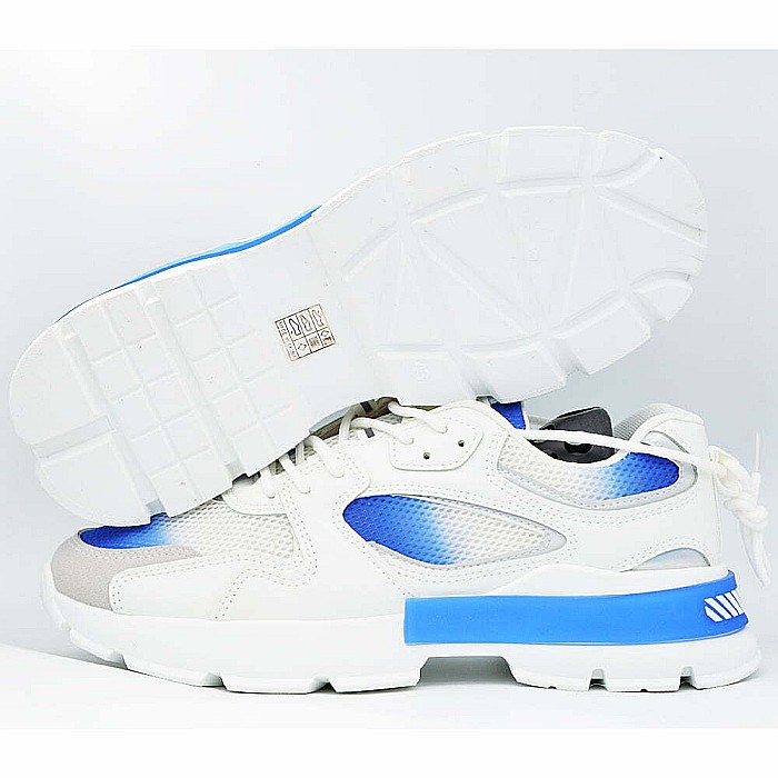 Sneakers Barbati Mbrands cu talpa flexibila, alb cu albastru [3]