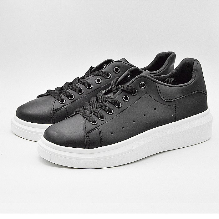 Sneakers Barbati MBrands cu talpa flexibila, din piele ecologica, negru A88-3 [2]