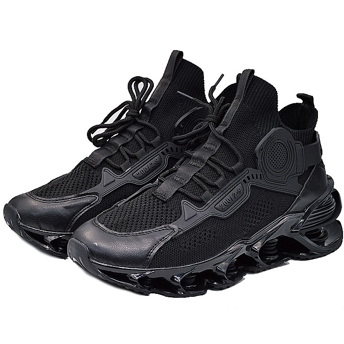 Sneakers Barbati MBrands cu talpa flexibila, fake arcuri, negru DM10 [4]